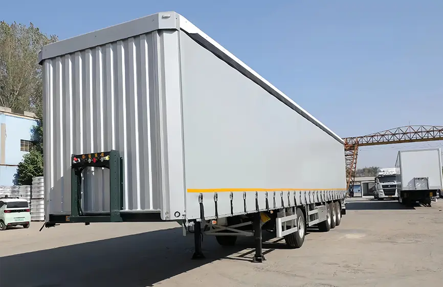 Shacman 3 Axle Curtain Side Trailer-3